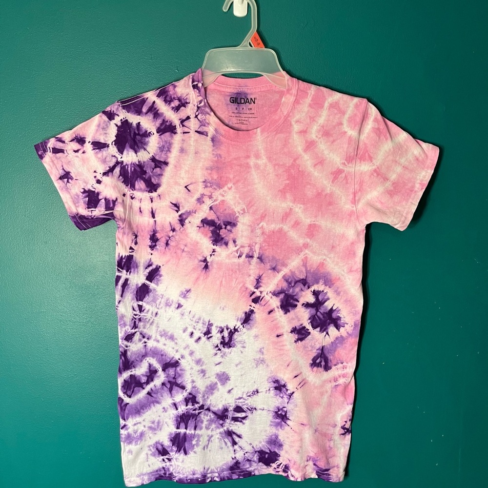 Gildan Pink and Purple Tie-Dye Tee